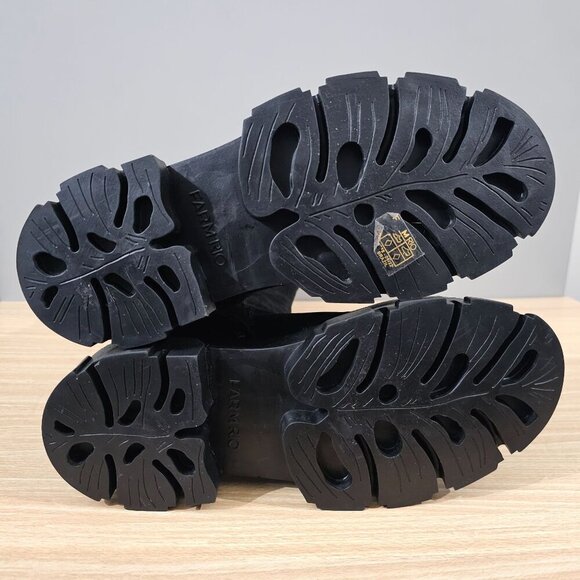 NEW Farm Rio Long Suede Combat Boot Black Vegan Leather Platform Boho Size 8 - Picture 12 of 14